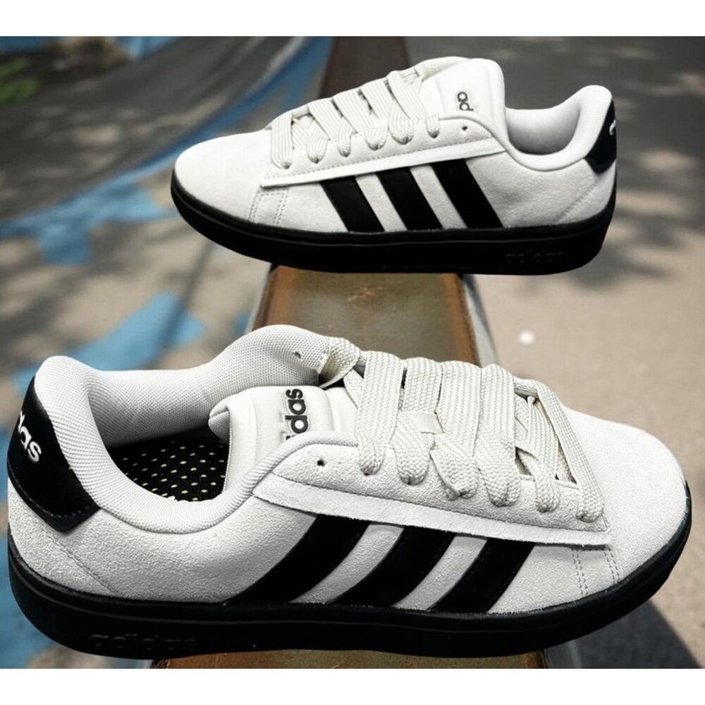 adidas Grand Court Alpha 00s Men's 10 Grey Black IH1287 New Damaged Box
